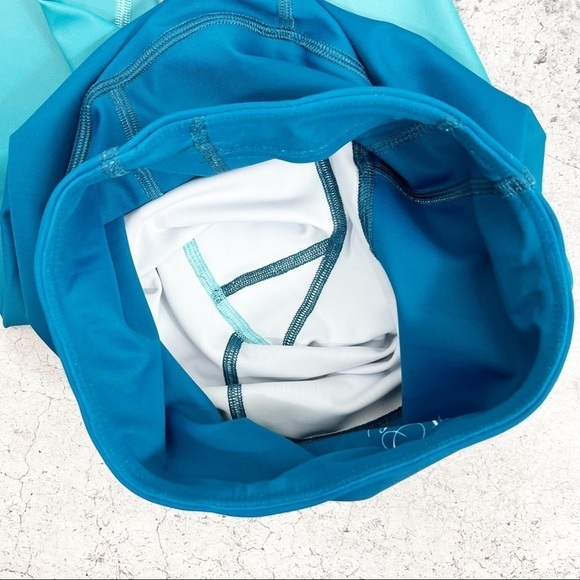Omani Turquoise Moment Leggings Teal Blue Ombré XS Petite - Picture 8 of 8